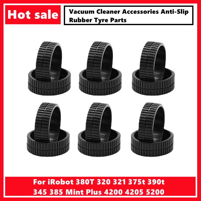 Per Irobot Braava 380T 320 321 375T 390T 345 385 Mint Plus 4200 4205 5200 Accessori Per Aspirapolvere Parti Di Pneumatici In Gomma Antiscivolo