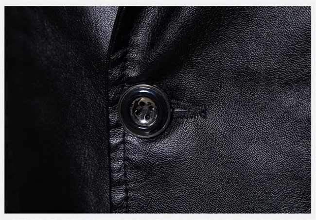 Mens Casual Leather Jacket - 2024 Fashion Slim Fit Coat 5XL BlackKahki