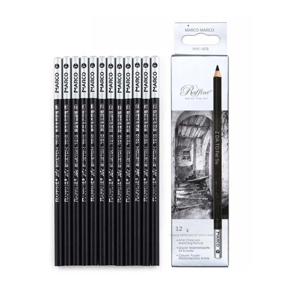 High Gloss Charcoal Pen Sketch Pencil Sketching School Black White Charcoal Pencil Art Students Artist Black White Color Pencils