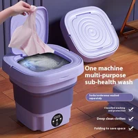 Petite Machine à laver pliable Portable 8l, avec sèche-linge rotatif, pour chaussettes, sous-vêtements, culottes, Mini Machine à laver domestique 1