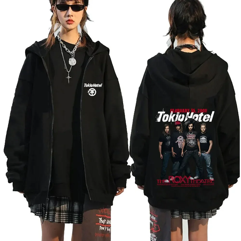 

Rock Band Tokio Hotel Men's Hooded Jackets Coats Zipper Fashion Brand Hoodies Mens Outerwear Casual Hoodies Sweatshirts Male