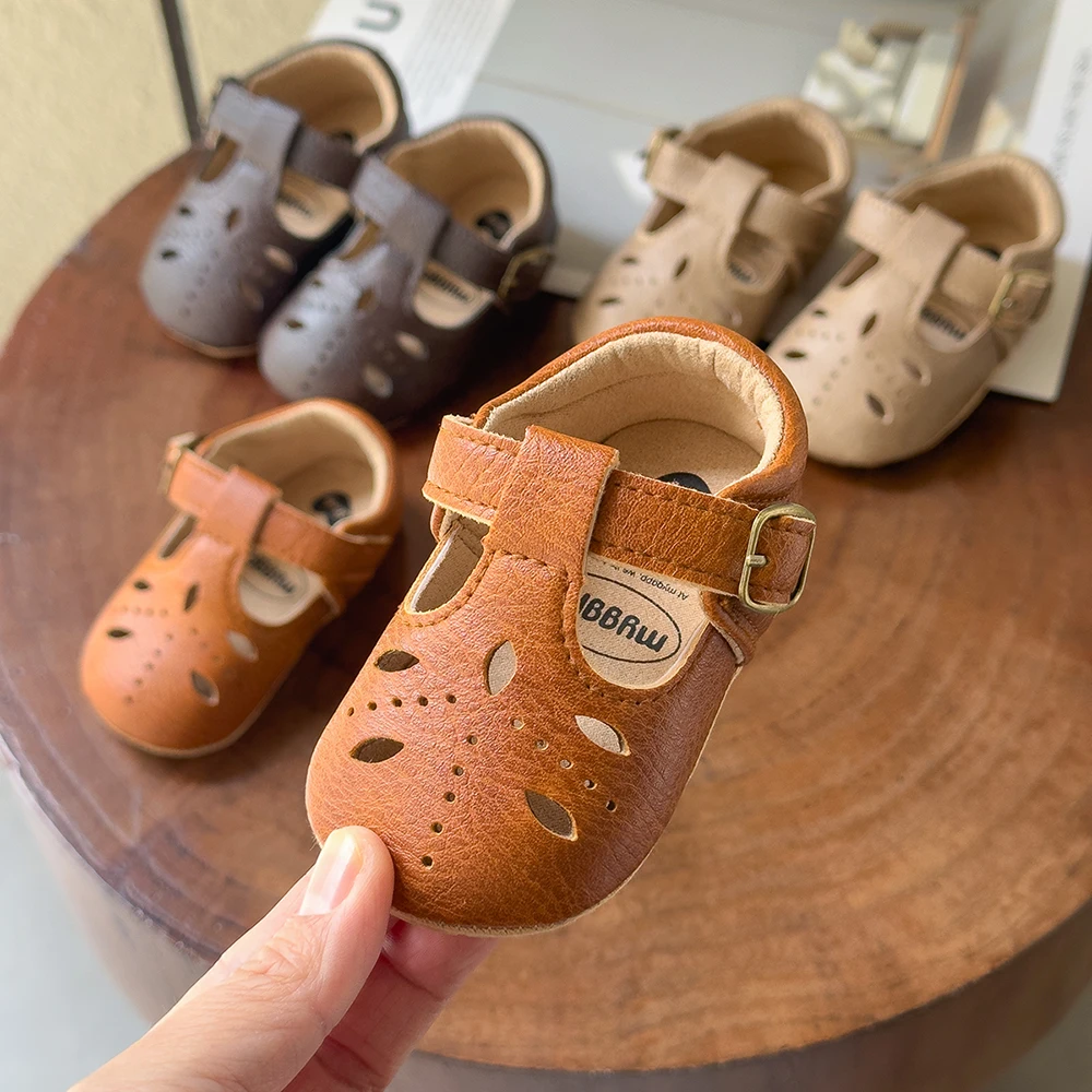 New Baby Shoes Baby Boy Girl Shoes Leather Rubber Sole Anti-slip Toddler First Walkers Infant Crib Newborn Girl Moccasins