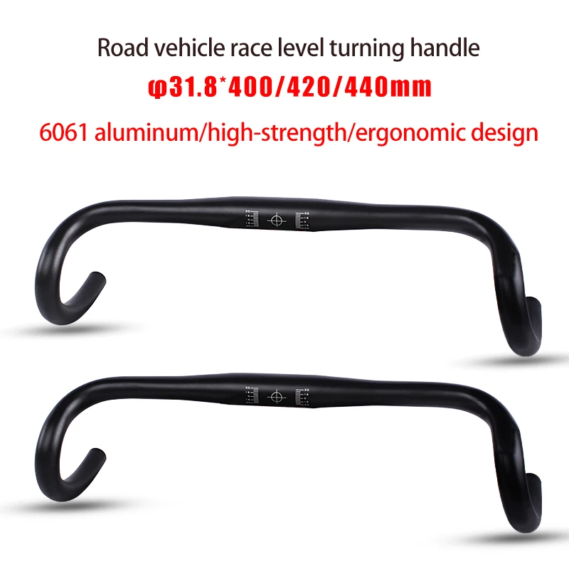 Aluminium Alloy Handlebar for Road Bike, Bicycle Part, 31.8mm, 400mm, 420mm, 440mm