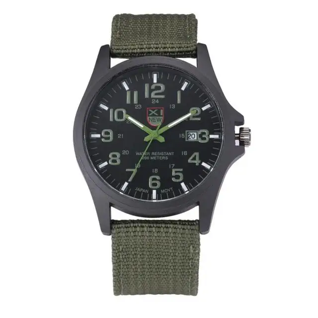 Mens Quartz Wristwatches With Date Fashion Trend Canvas Strap Sports Analog Watch Daily Outdoor Hiking Camping Fishing Watches 2