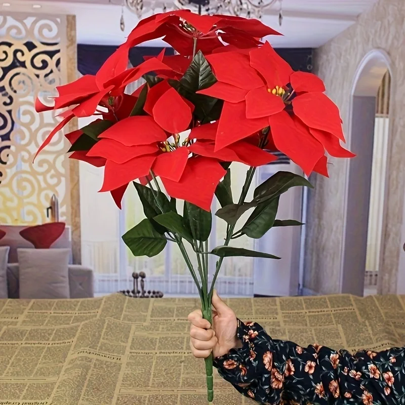 1 Stück 7-köpfiger, verschlüsselter 21-Blätter-Blumenstrauß für Valentinstag, Muttertag, künstliche Weihnachtsblume, Hochzeitsdekoration.