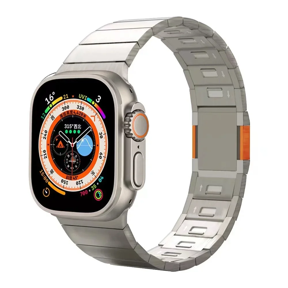 Metal Link Bracelet Strap for Apple Watch Band Ultra 9 8 7 6 5 4 3 SE Magnetic Buckle Wristband IWatch 49mm 45mm 44mm 42mm Band