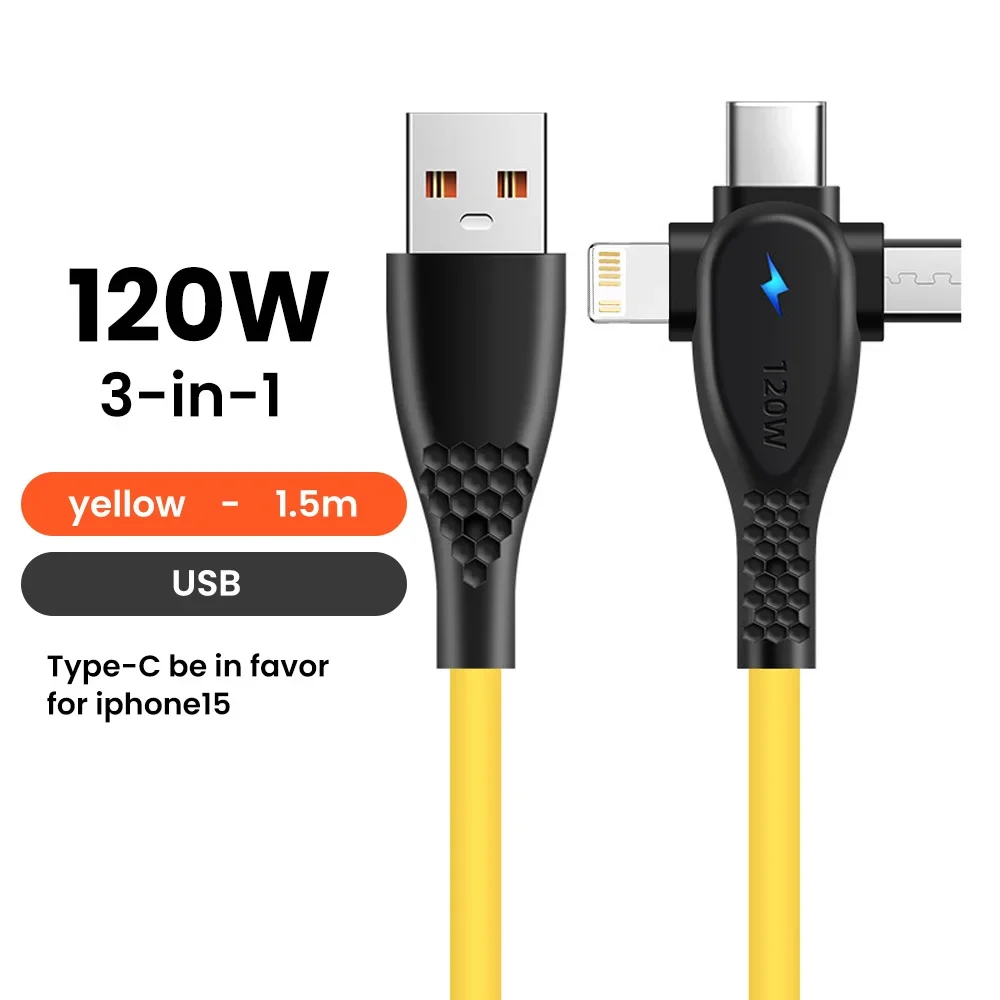 High-Power Universal Fast Charging Cable with Dual USB-C Connectivity