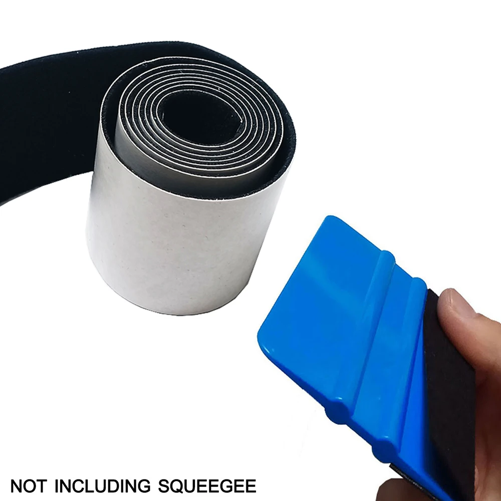 1m/roll Black Fabric Felt With Self-adhesive Glue for Car Wrap Scraper 5cm Width Felt Standby Replacement Spare Parts car wrapping scraper tool