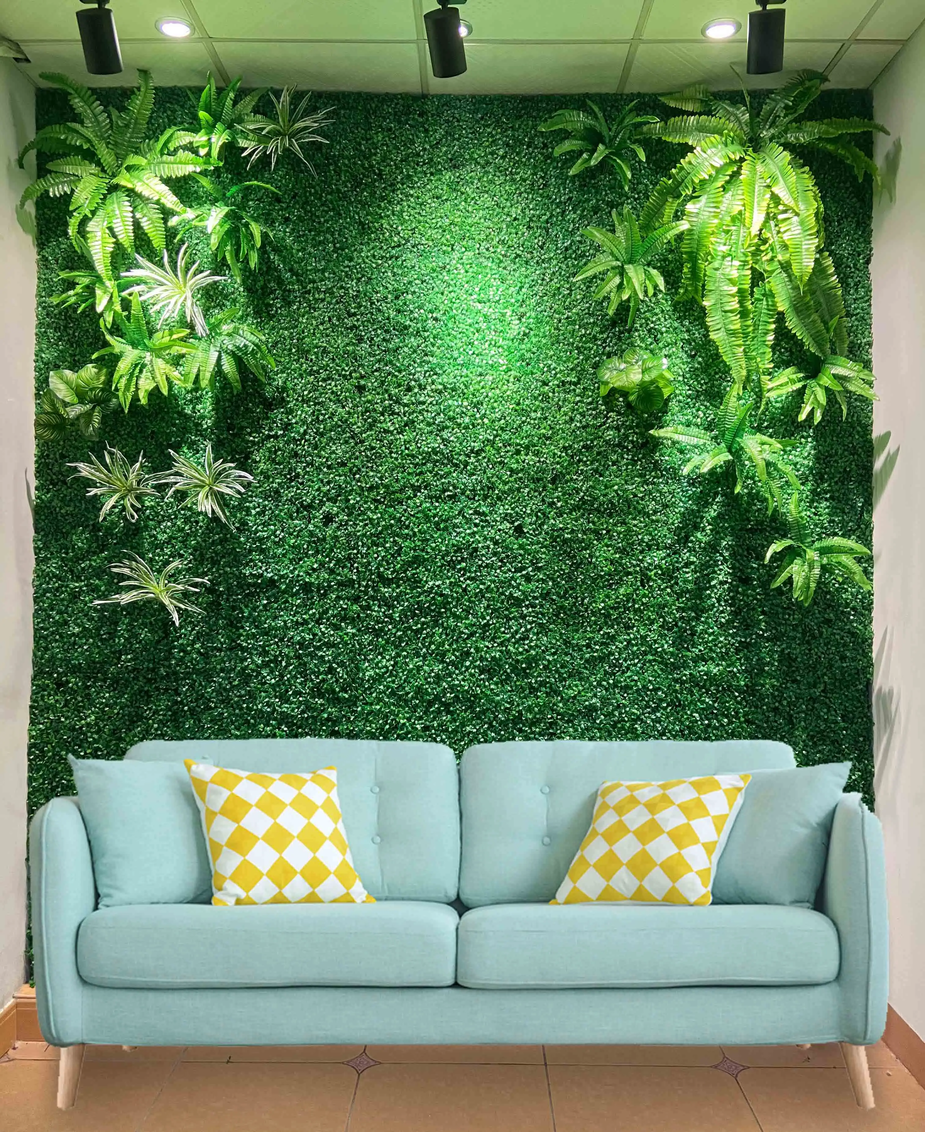 Pannello Prato Artificiale Verde 60x40 Cm - Decor Parete Per Interni Ed Esterni, Matrimoni, Casa - Foto 4