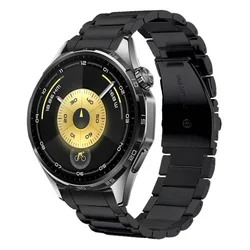 Elegant Stainless Steel Watch Strap - No - Gap Comfortable Bracelet for Hiawei GT4 46mm (Black)
