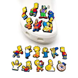 Cartoon Simpsons Fun Shoe Buckles Set - 18pcs Creative 3D Flower Decorations - 18pcs (The Simpsons -A)