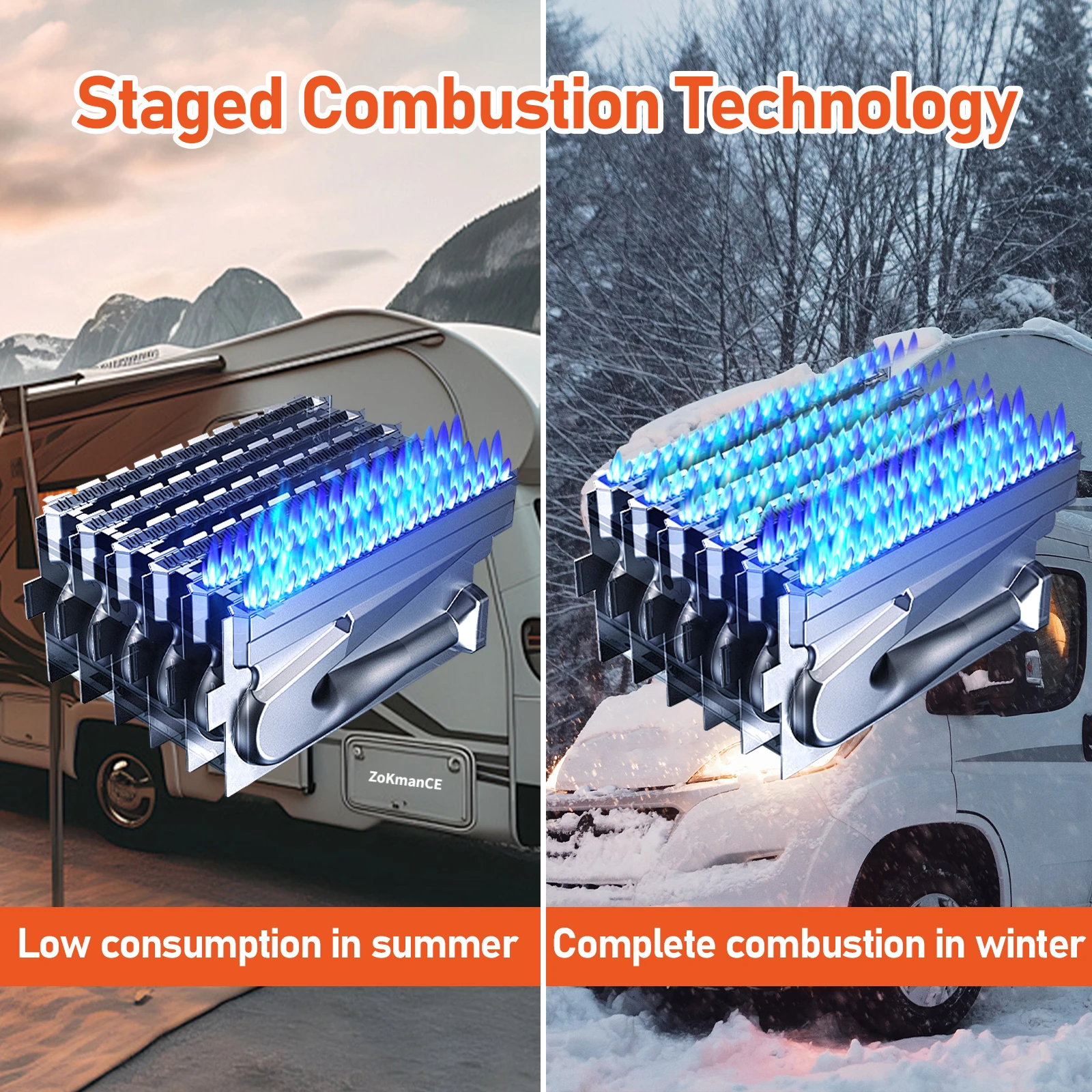 RV Tankless Water Heater Propane Upgraded 55K BTU RV On Demand Water Heater with Remote DC Instant Camper Hot Gas