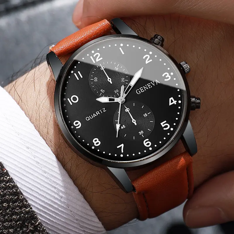 Fashion Men Business Watches Casual Leather Strap Mens Analog Quartz Watch Clock Gift Reloj Hombre（Without Box） - Image 6