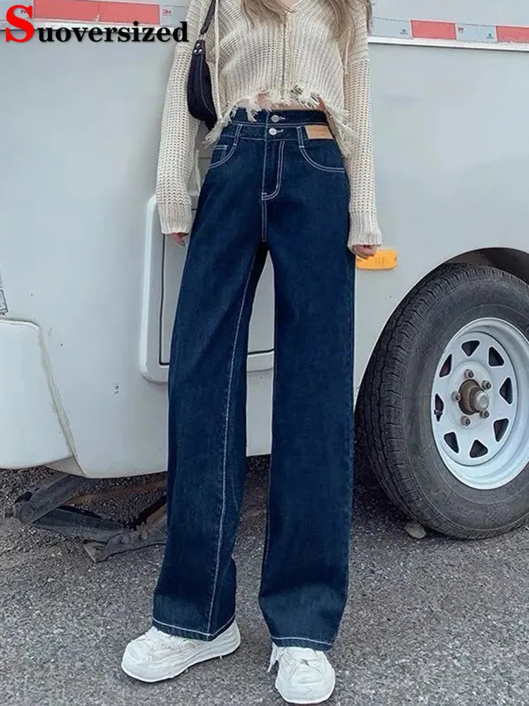 

Vintage Y2k Jeans Baggy Straight Pants Korean High Waist Vaqueros Pantalones Spring Summer Women New Loose Denim Calca