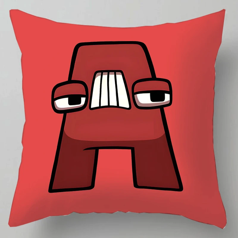 

Alphabet lore pillow case 45x45cm 26 English letters Pillow Case Sofa Pillow Cover Car Home Decor in stock