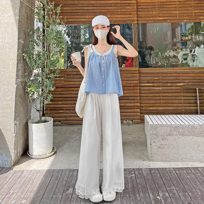 パンツ Eaphi cotton lace patchwork pants / ecru ATMDP9722_1921_02_202501301724