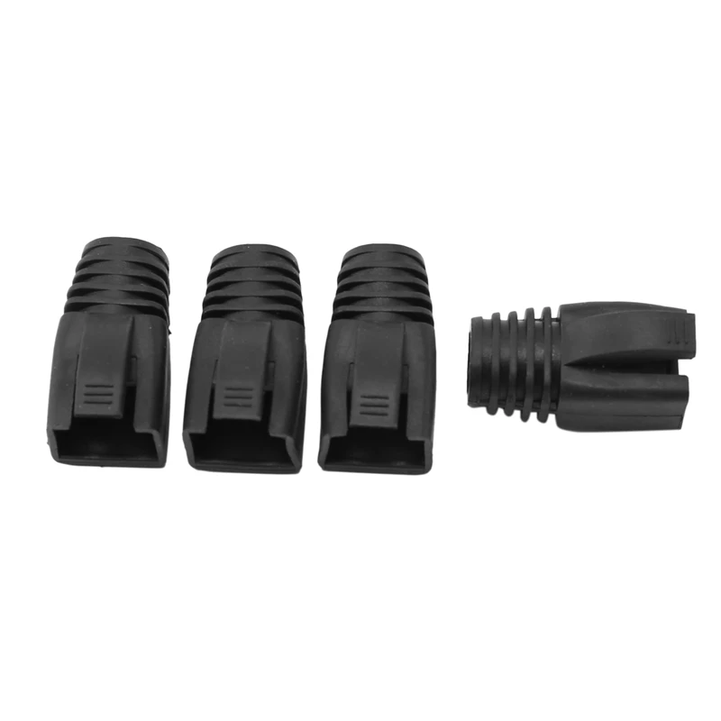 CAT7 네트 케이블용 블랙 헤드 재킷, RJ45 부츠, 방진 보호, 내경 7mm, 100 개