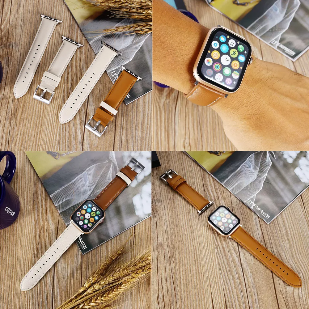 

Fashion Leather Strap for Apple Watch Band 38/42mm 40/44mm Single Tour 49mm for iWatch Ultra Wristband SE 87 6 5 4 3 2 41/45mm