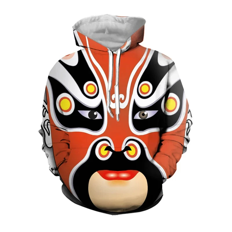 thumbnail image 1 of Sudadera con capucha con estampado gráfico de la ópera de Pekín en 3D para hombre, estilo chino, sudadera con capucha estética de la academia, sudadera con capucha de moda, 1 of 5