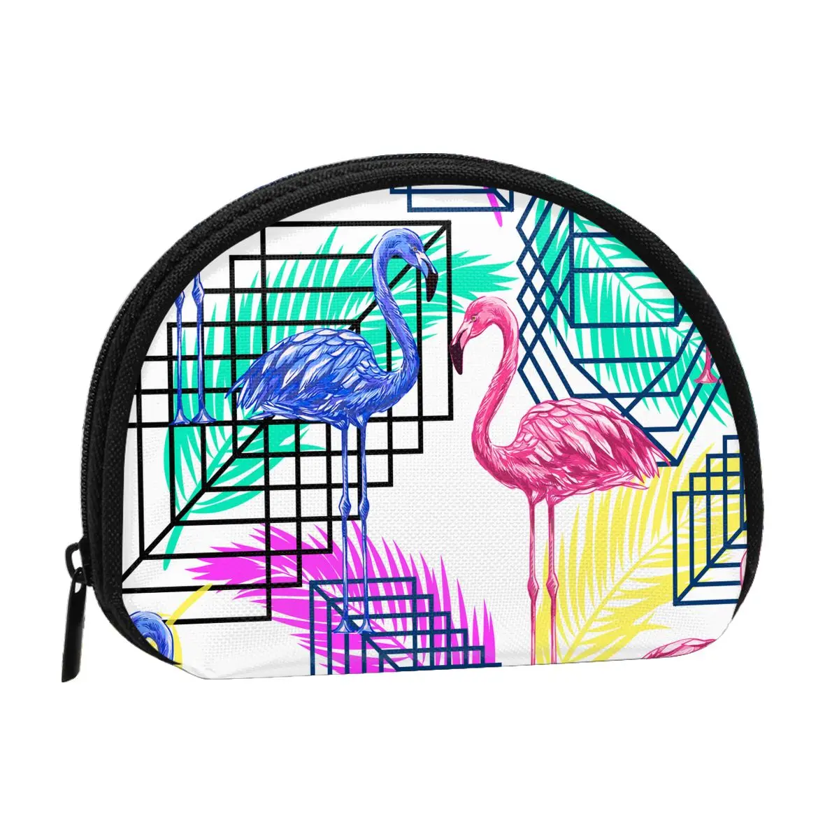 

Flamingos 3D Printing Coin Purse Ladies Shopping Portable Silver Coin Bag Travel Mini Credit Card ID Card Bag Gift
