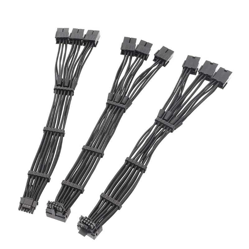 

for RTX4080 and RTX4090 Series 3x 8Pin Female to PCIE 16-Pin Straight/Elbow Head Cable with Combs Streamlined Cable Dropship