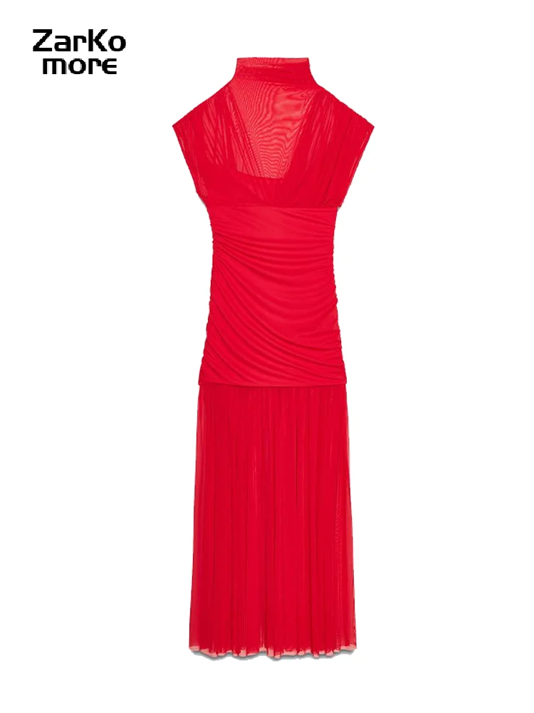 Sexy Mesh See Through Long Red Dress Sleeveless Pleat Patchwork A-line Maxi Party Dresses Female 2025 Summer Lady Slim Robes - AliExpress 200000345 Sexy Mesh See Through Long Red Dress Sleeveless Pleat Patchwork A-line Maxi Party Dresses Female 2025 Summer Lady Slim Robes - AliExpress 200000345