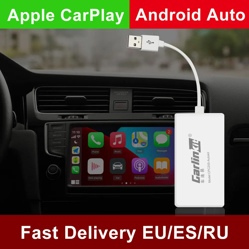 Фото Carlinkit беспроводной Apple CarPlay Dongle Android авто для Android автомобильный радиоприемник Netflix AirPlay Autokit карта Музыка USB Smart Link №1