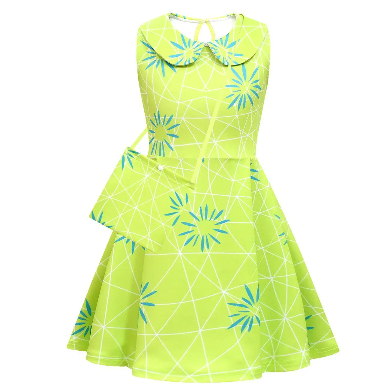 Inside Out 2 Joy Dress for Girls Cartoon Disgust Cosplay Costume Halloween Carnival Clothes Kids Princess Birthday Outfits