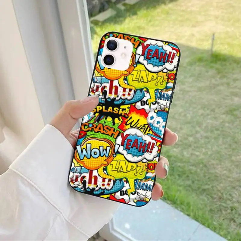 FHNBLJ Graffiti Sticker Bomb Phone Case for iPhone 11 12 13 Mini Pro Max 8 7 6 6S Plus X 5 SE 2020 XR XS Funda Cover best iphone 13 case