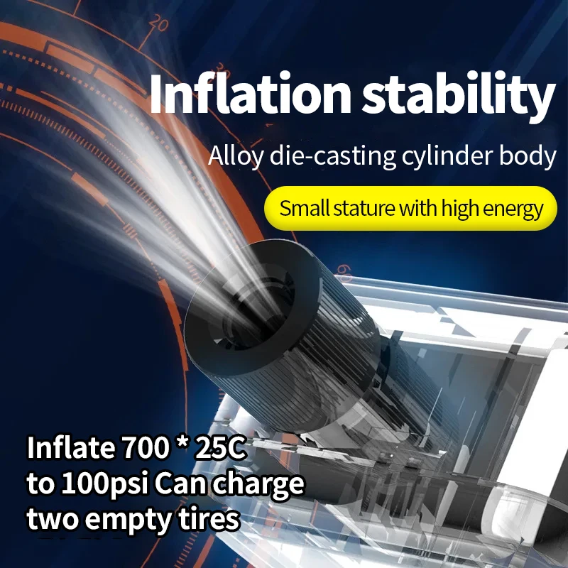 Mini Portable Bicycle Pump 150PSI Pump With Digital PSI Pressure Gauge Motocycle MTB Road Bike Tire Inflator