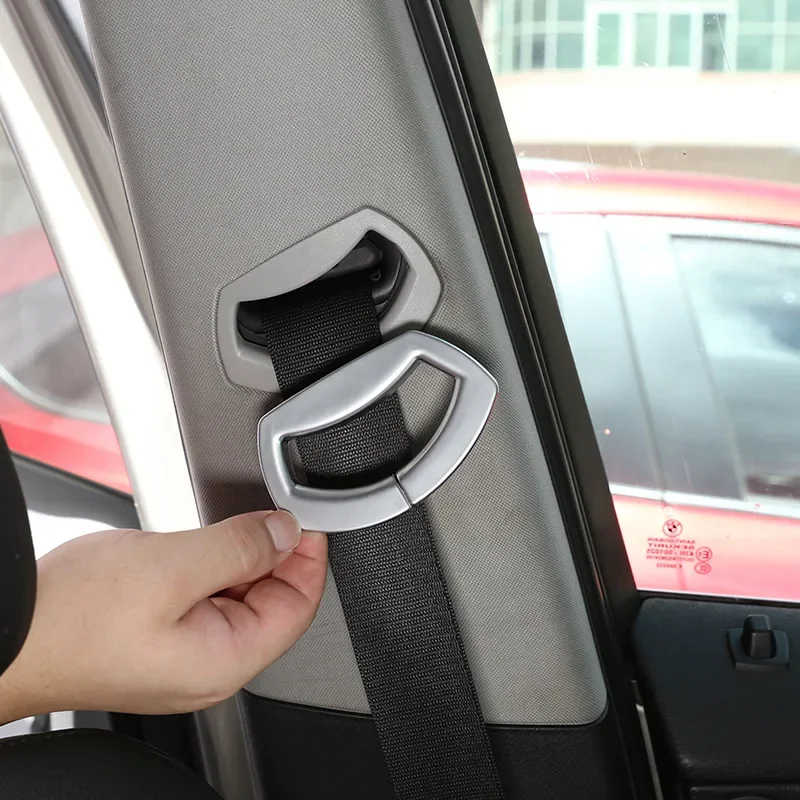 

For BMW X3 E83 2006 2007 2008 2009 2010 ABS Carbon Fiber Car Front Seat Safety Belt Frame Cover Trim Stickers Car Accessories