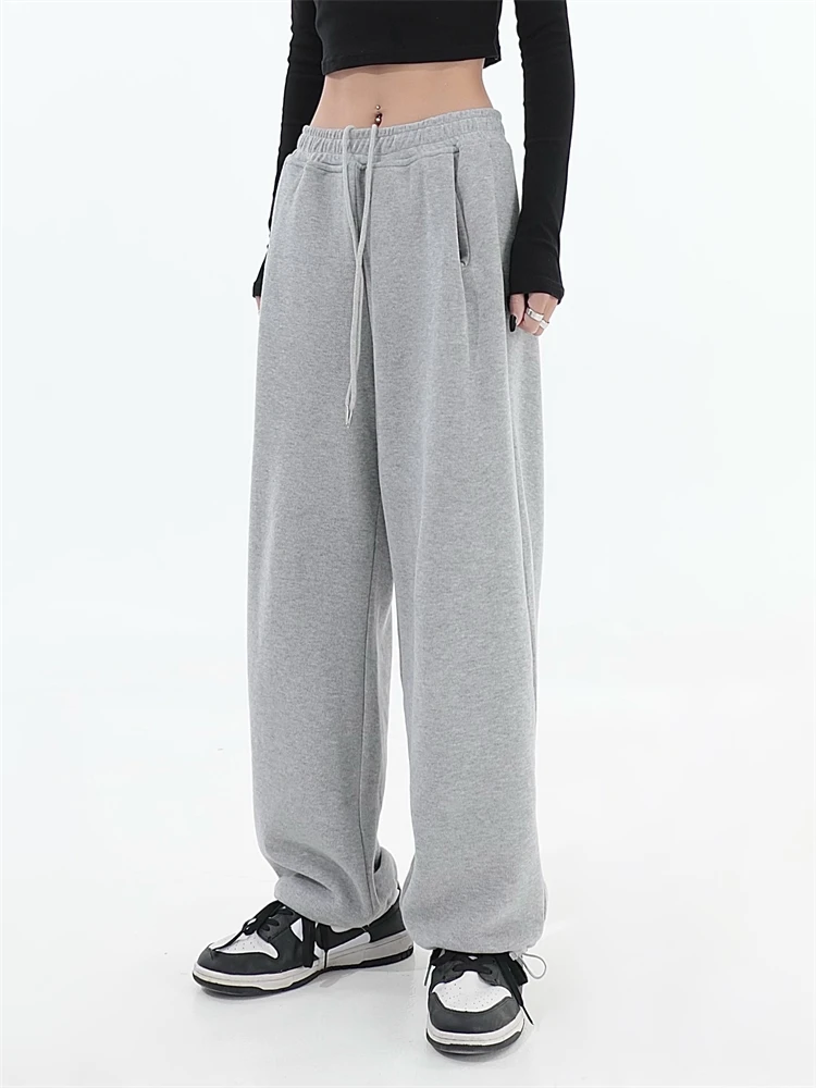 Y2k Streetwear Grey pants Jogging Sweatpants Women For Pants Baggy Sports  Pants Gray Jogger High Waist Sweat Casual Female Trou
