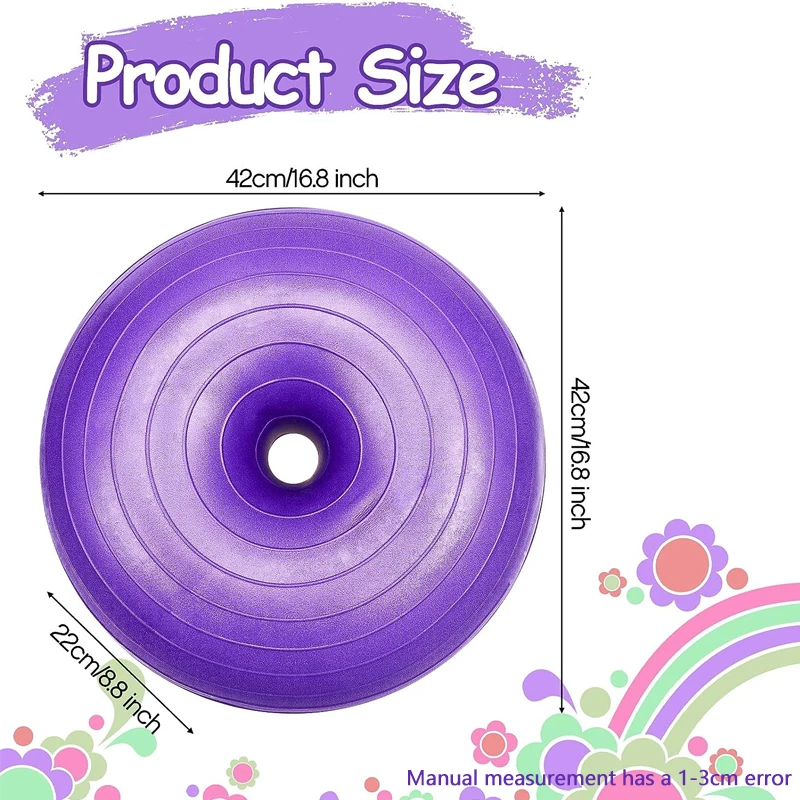 Wobble Cushion Balance Disc Flexible Seating Obstacle Course Yoga Ball Chairs for Kids with Pump Inflatable