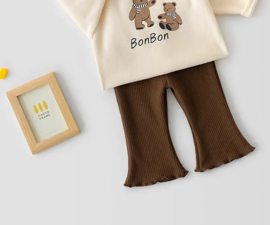 9764A Children Pant Korean Girls Plaid Bell Bottoms Summer New Baby Girl Casual Pants Cotton Trousers Fashion Bell Bottoms
