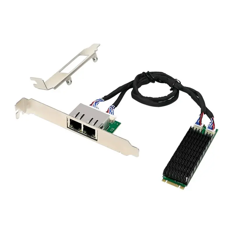 Endüstriyel Sınıf 2.5G Çift Bağlantı Noktalı Gigabit Ethernet Kartı M.2 B+ M KEY I226-T2 Ağ Adaptörü