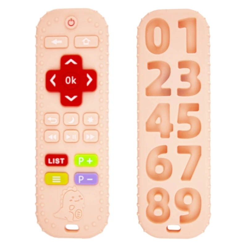 

N80C Cute Baby Teether Toy TV Remote Control Shape Silicone Toddler Teething Toy for Babies 6-12 Months Lightweight Toy