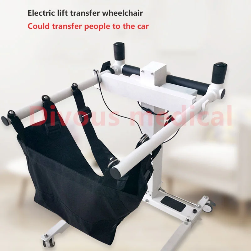 Electric Patient Transfer Lift Multifunctional Open Up Wheelchair Mobile Seat Bed Disabled Elderly Toilet Commode chair 3