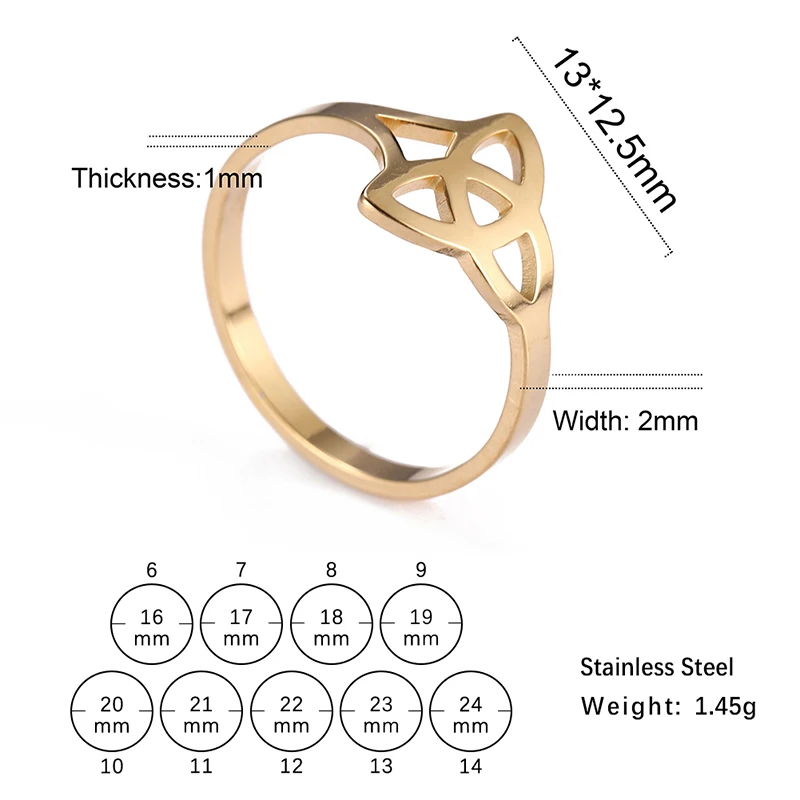 Kkjoy Edelstahlring für Frauen, keltische hohle Fingerringe, Krone, Lotus, Hexerei, Amulett, Pentagramm, Schmuckgeschenk – Detail 17