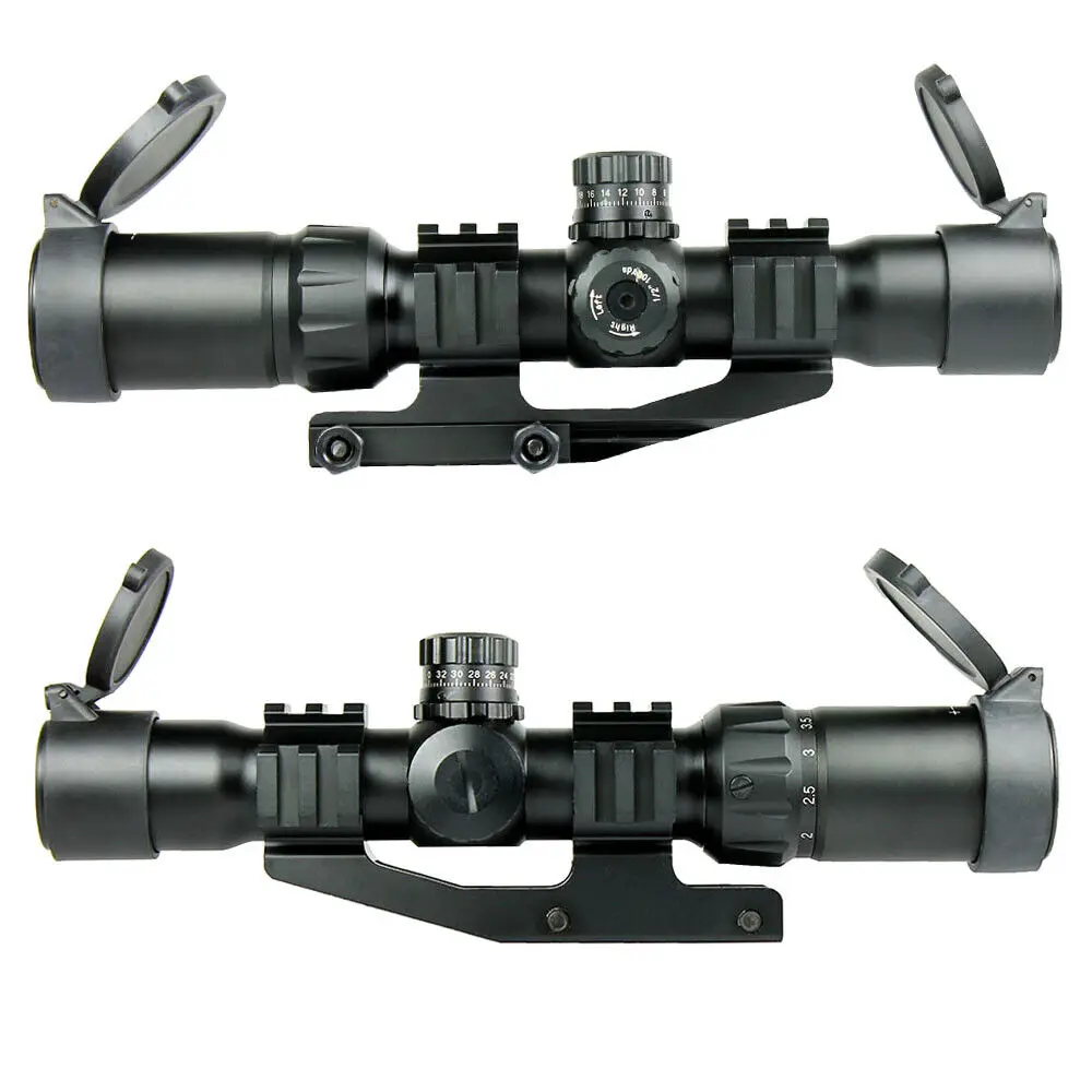 1.5-4X30 Tactical Rifle Scope with RGB illuminated Horseshoe Reticle-PEPR Mount