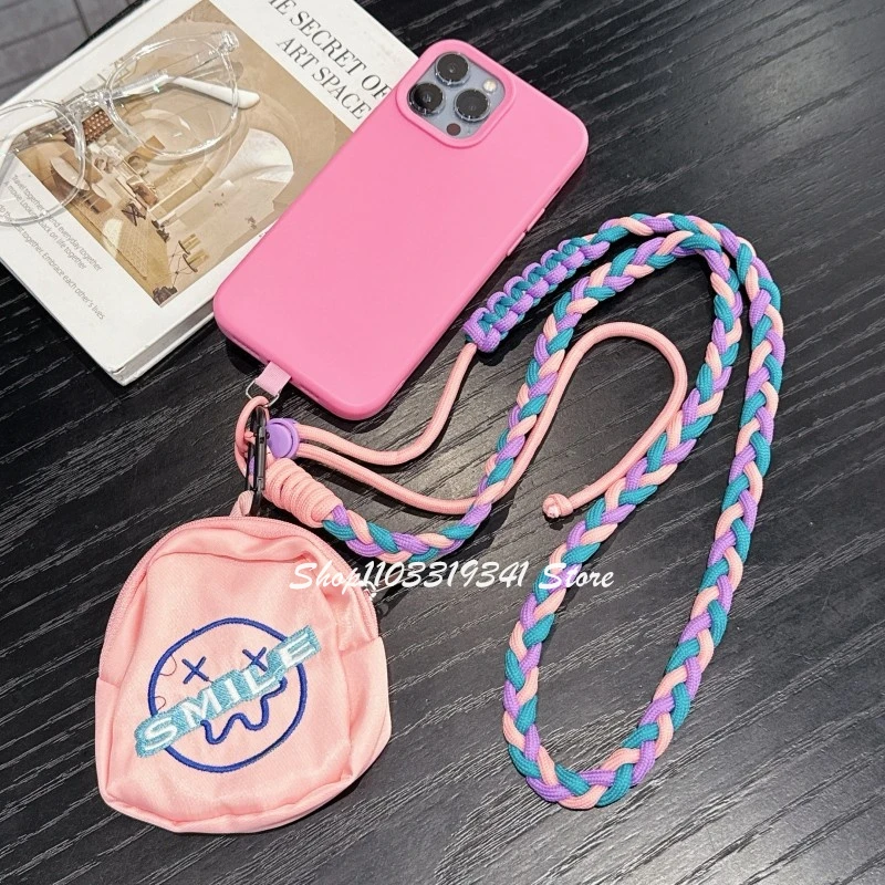 Chic Triangle Coin Purse with Adjustable Crossbody Phone Lanyard
