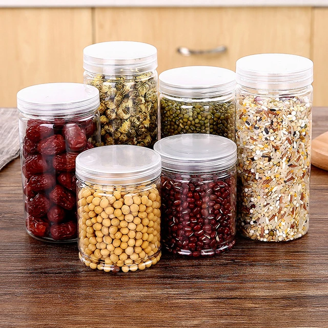 Kitchen Storage Tank Grains Coffee Beans Spice Food Container Transparent  Sealed Box Food-Grade Plastic Can Sealed Storage Box