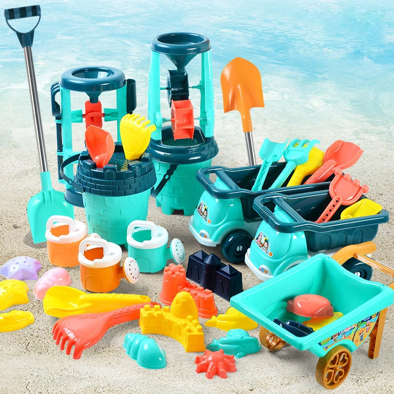 

20pcs Children's Outdoor Games Beach Accessories Play Water Beach Baby Toy Gifts Four Wheeled Cart Hourglass Toys for Kids Gift