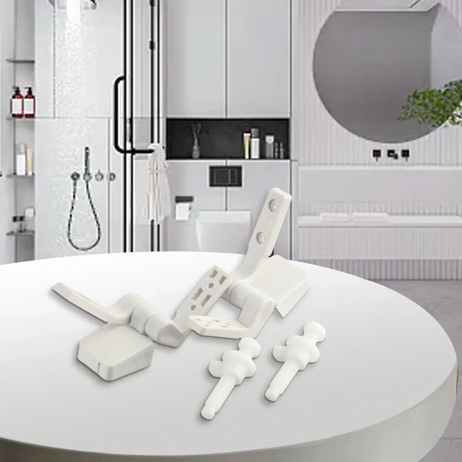White Plastic Toilet For Seat Lid Hinge Replacement 1 Pair With Bolts Screw Nuts For Flush Toilet Cover