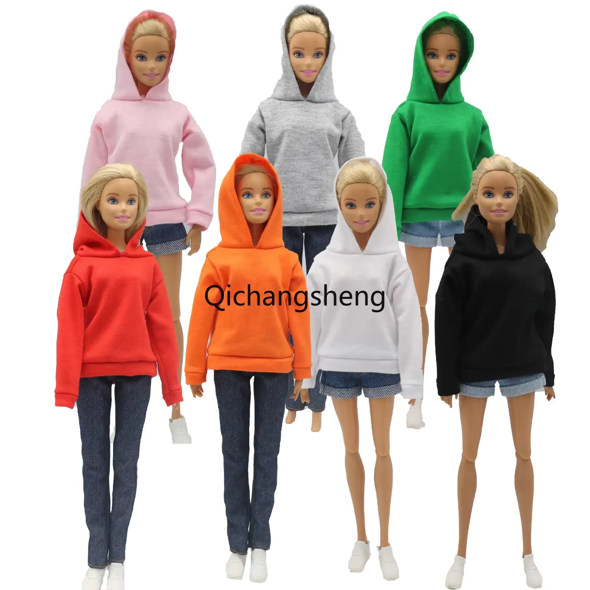 Multi Color Hoodies Sweatshirt for Barbie Doll Clothes Top Outfits 1/6 Dolls Clothing 11.5