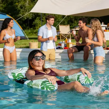Sedia Galleggiante Gonfiabile Regolabile e Portatile per Piscina, Viaggi Estivi, Vacanze al Mare, Nuoto, Relax in Lago, Feste in Piscina