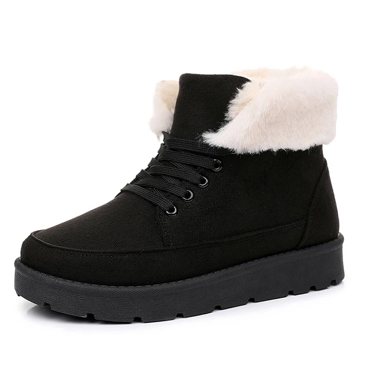 Women's Winter Snow Boots With Fur Lining And Low Heels_voghion.com