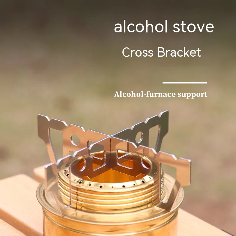 

Stove Outdoor Camping Stove Alcohol Burner Mini Stainless Steel Alcohol Stove With Cross Stand Stove Rack Support Stand