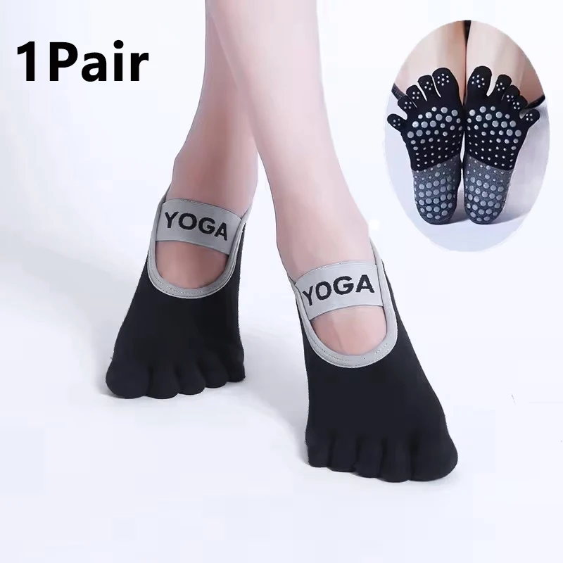 Sports Socks Ladies' Gym Non Slip Five Finger Pilates Breathable Fitness Cotton Yoga Sports Ballet