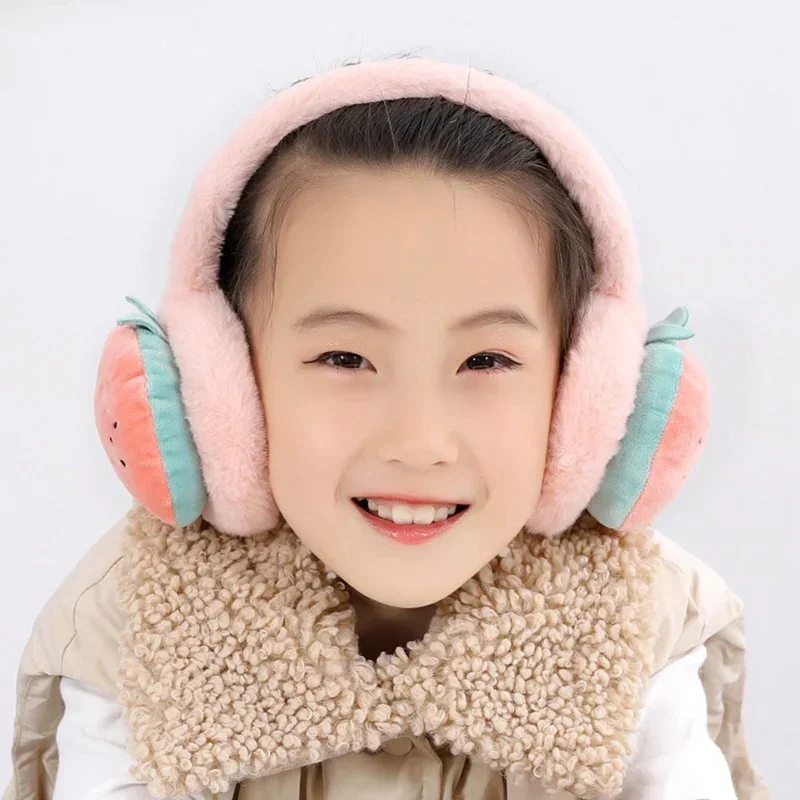 

Plush Fruit Kids Outdoor Ear Warmer Warm Muff Children Lovely Earmuffs Winter Earflap Caps Headphone Soft Keep Skiing Cartoon