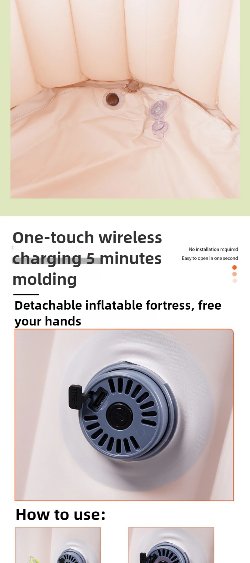 Automatic Inflatable Bath Bucket Adult Inflatable Folding Household Full Body Bath Children's Bucket Can Take A Shower